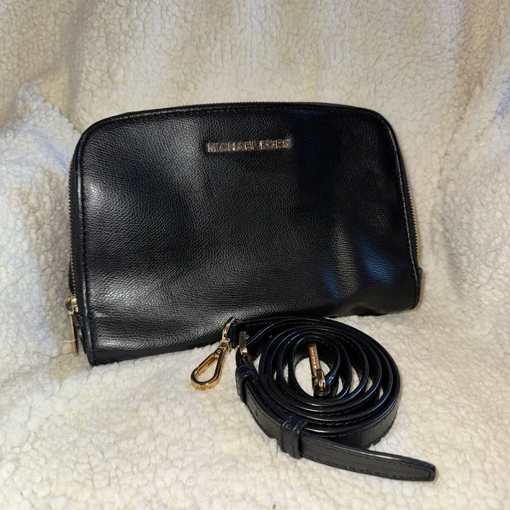Michael Kors Black Leather Crossbody Bag